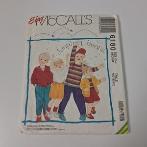 Vintage‎ 1992 McCall's 6180 Kids Pattern Jumping Beans Uncut 3-4 Stretch Knit